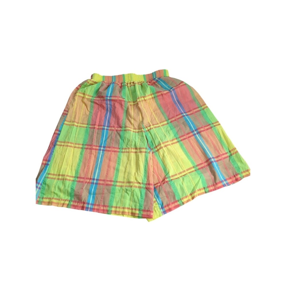 New Attitude Vintage Colorful Plaid High Waist Shorts Womans Small - No Tags
